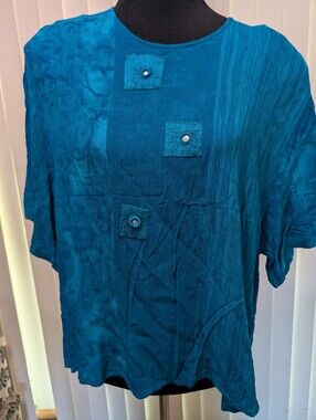Modern Women Blue Rayon Blouse